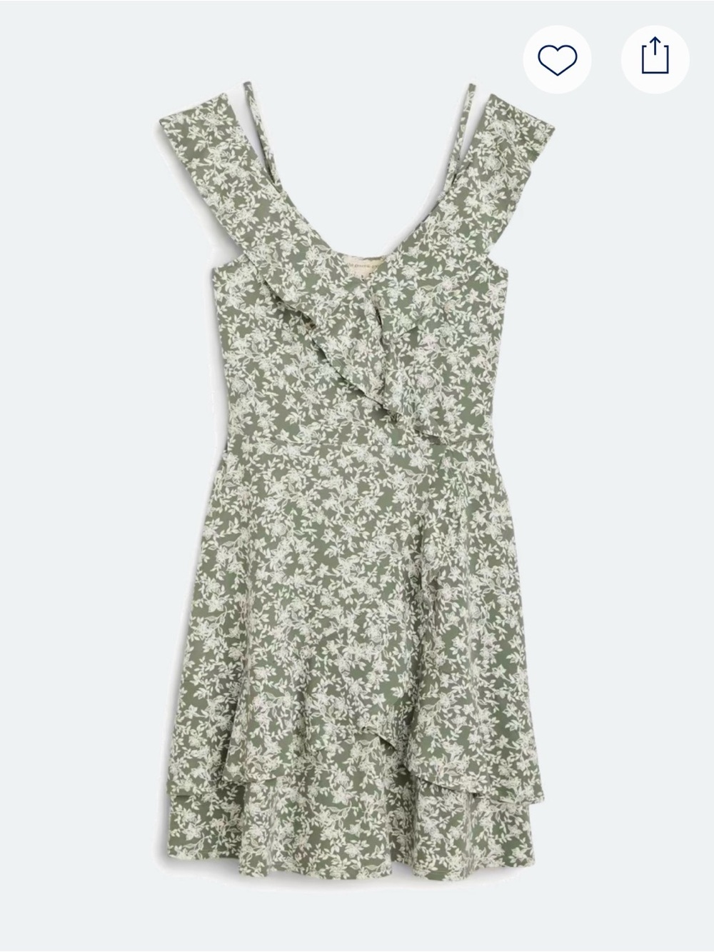 The General Good Greta Cold Shoulder Dress - Sage Floral